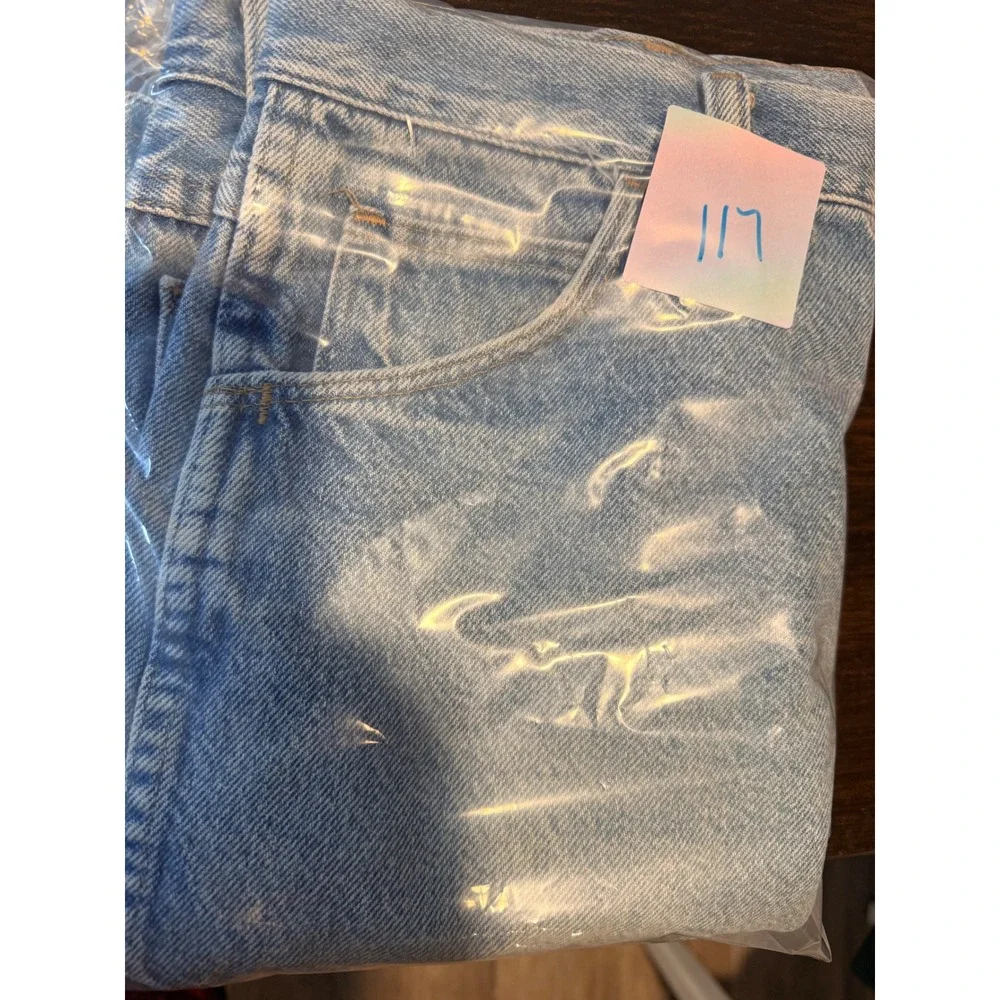 Wrangler Mens‎ Denim Shorts Light Wash Authentic Jeans Size 18 Husky